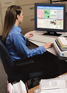 peson at desk photo